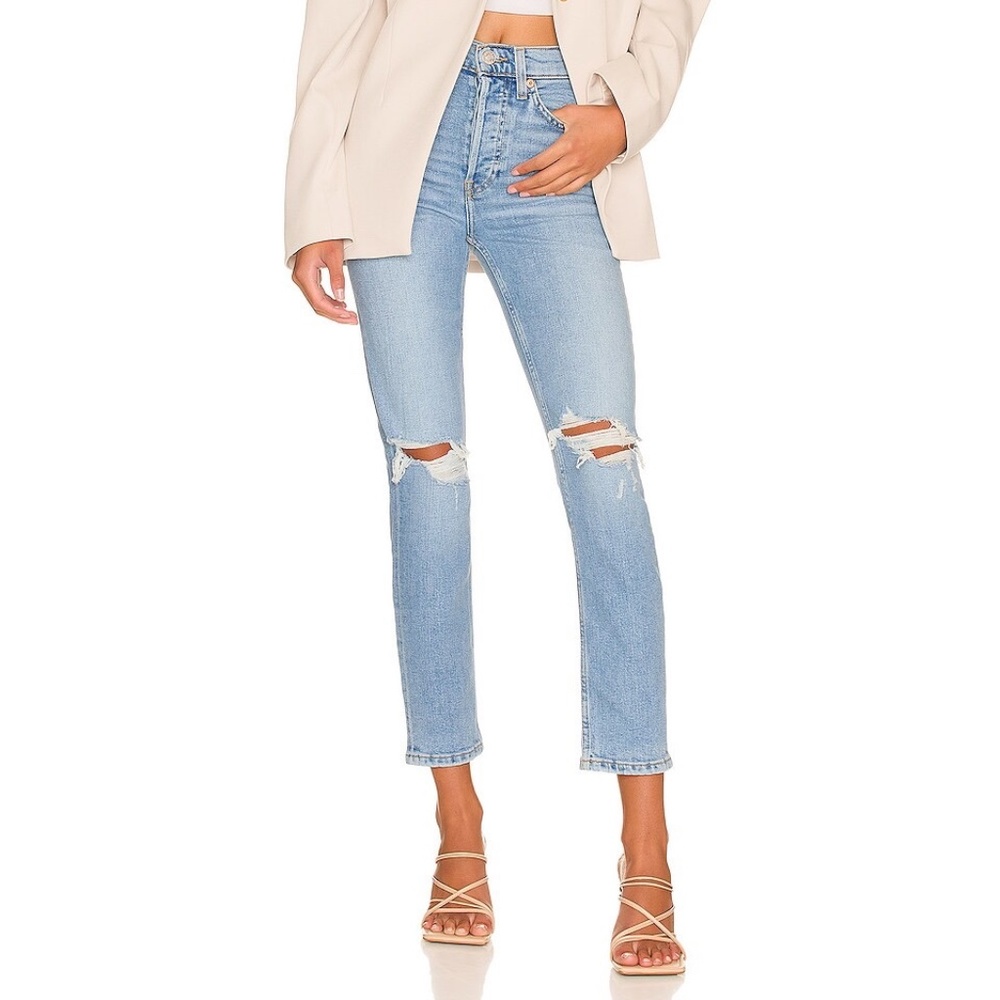 RE/DONE Originals 90s High Rise Ankle Crop Light Dusk Destroy